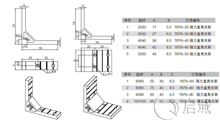強(qiáng)力直角支架規(guī)格